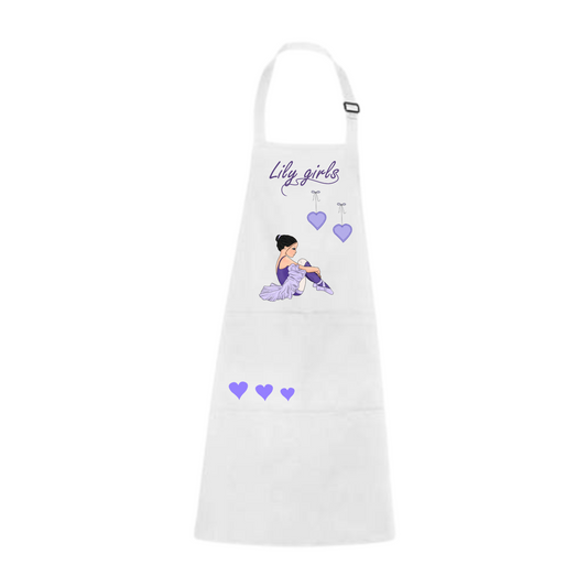 Apron "Marta, the ballerina" white color