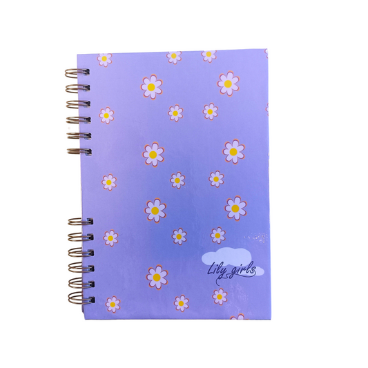 Cuaderno de flores morado