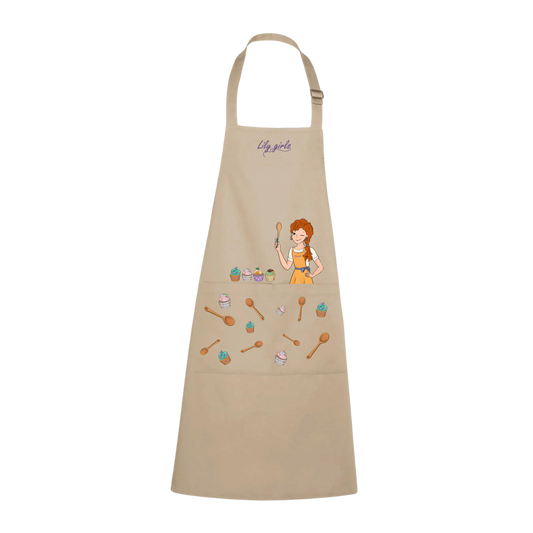 Apron with spoons - white color