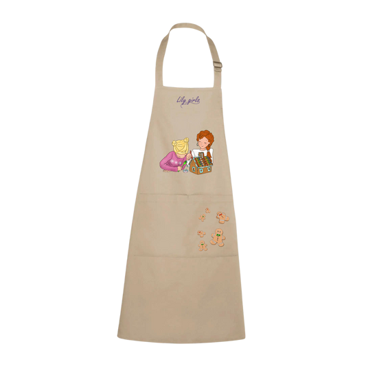 Apron with cookies - sand color