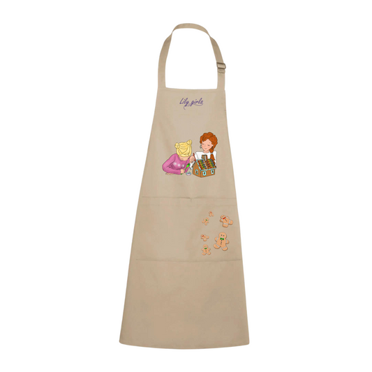 Apron with cookies - sand color