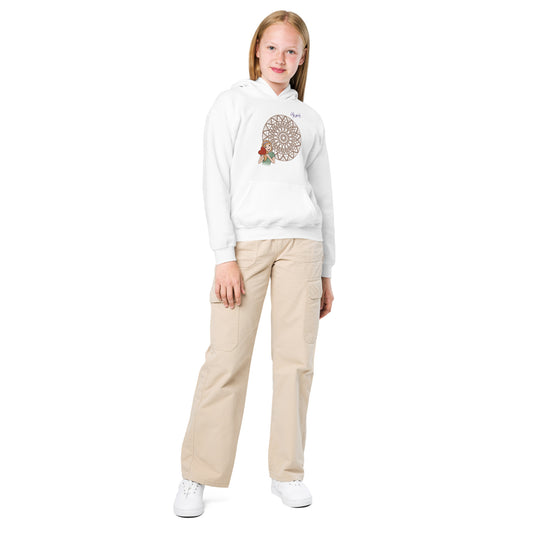 Kids hoddie Chloe mandala - white